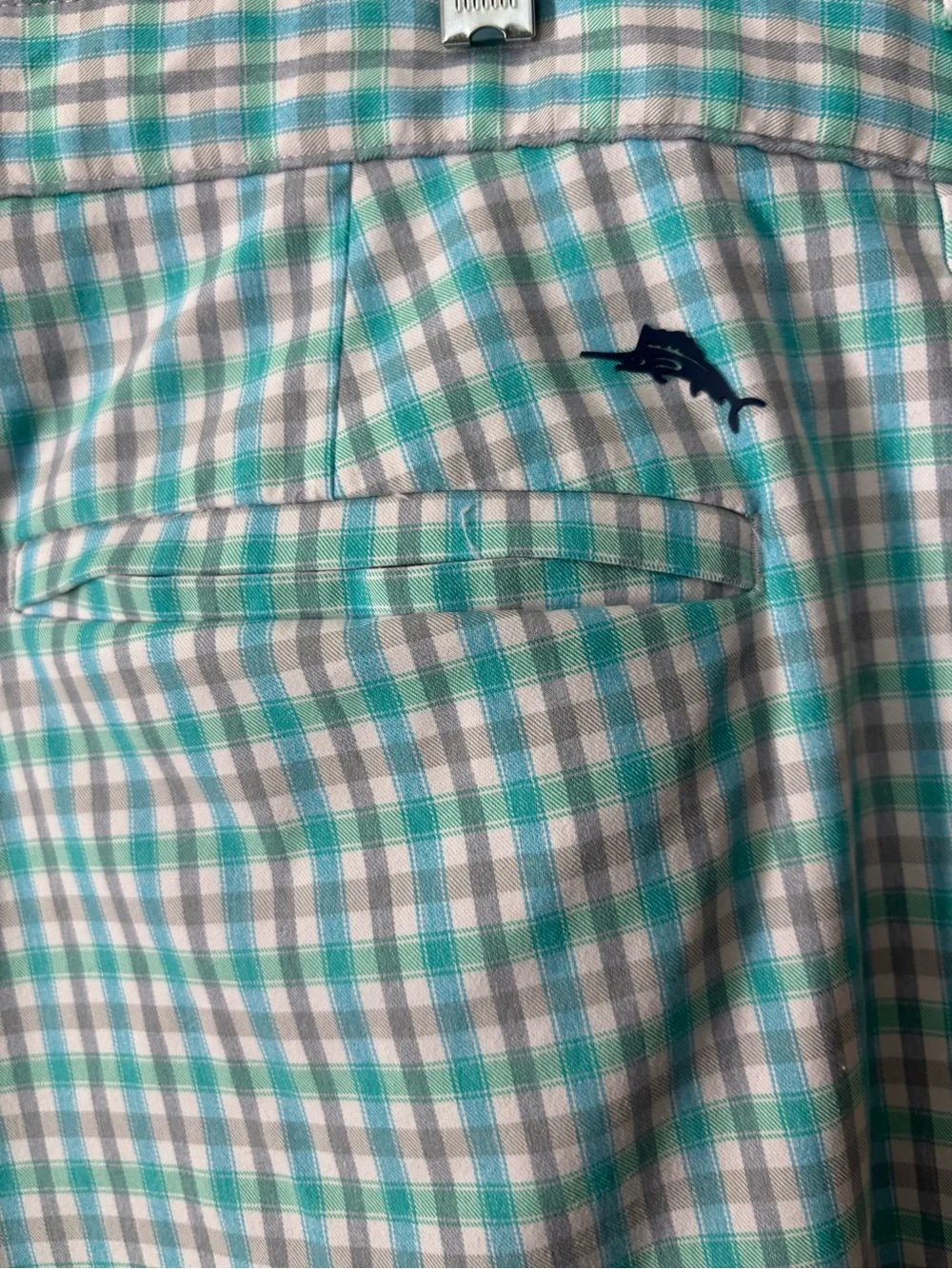 Tommy Bahama Top Deck Check Shorts Performance Stretch Blue Plaid Men's 42